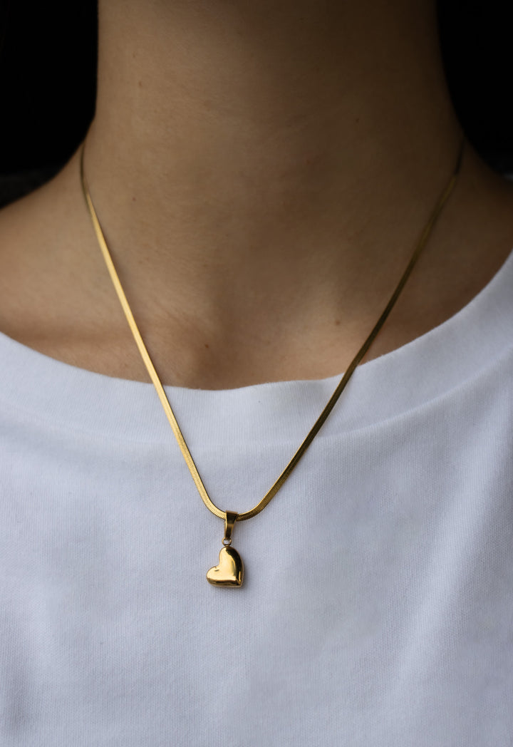 Amélie Hanging Bold Heart Necklace - Halskette (wasserfest)
