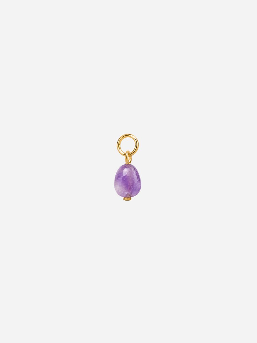 Personalized Amethyst Boho Stones Charm - Stein Anhänger (wasserfest)