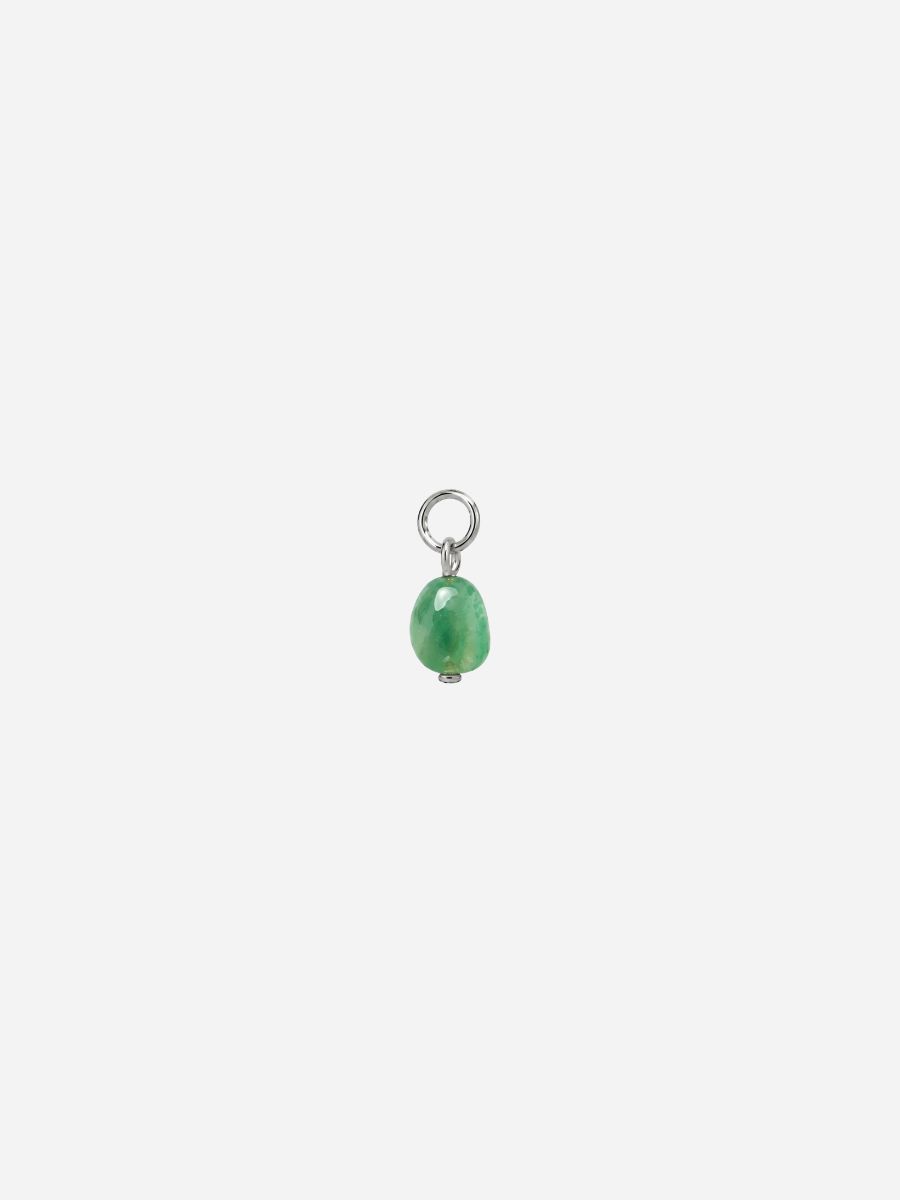 Personalized Grüner Achat Boho Stones Charm - Stein Anhänger (wasserfest)