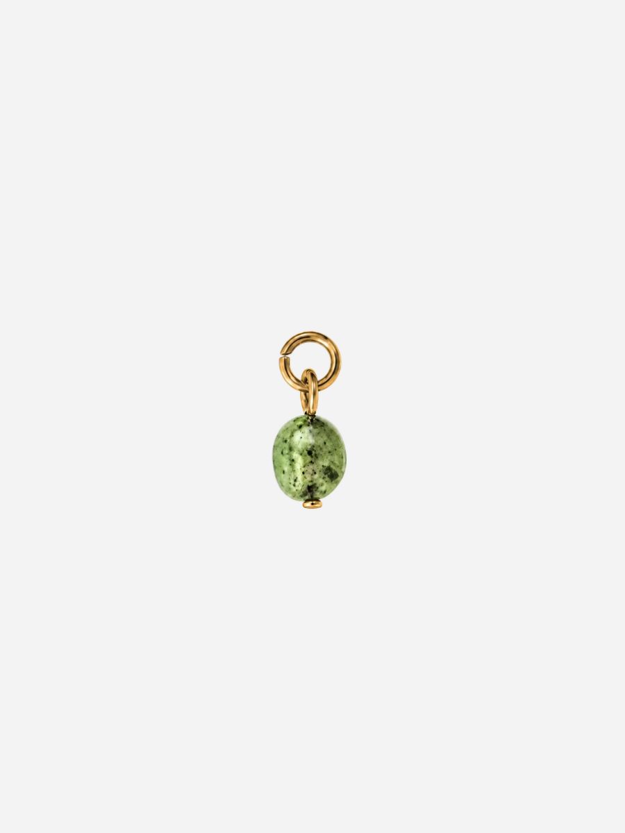 Personalized Grüner Angelit Boho Stones Charm - Stein Anhänger (wasserfest)