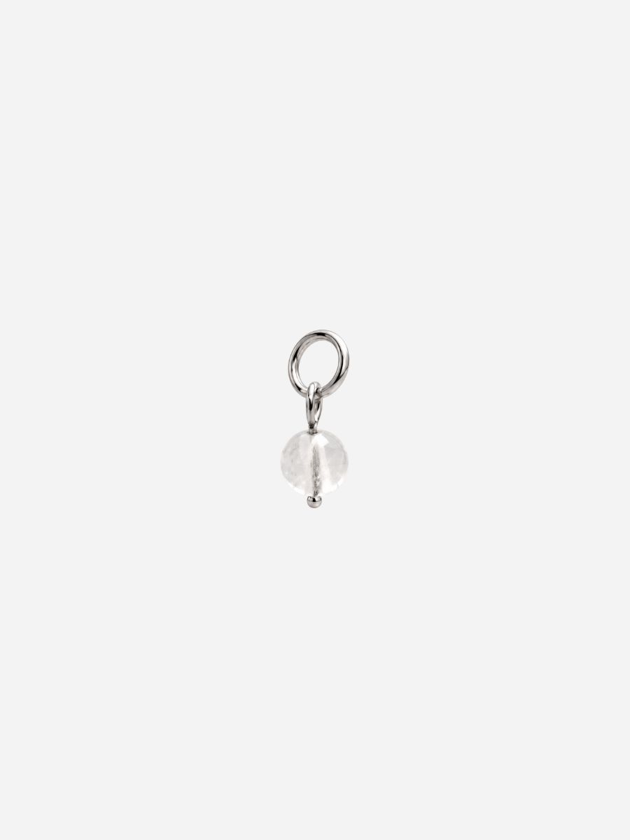 Personalized Klarer Quarz Boho Stones Charm - Stein Anhänger (wasserfest)