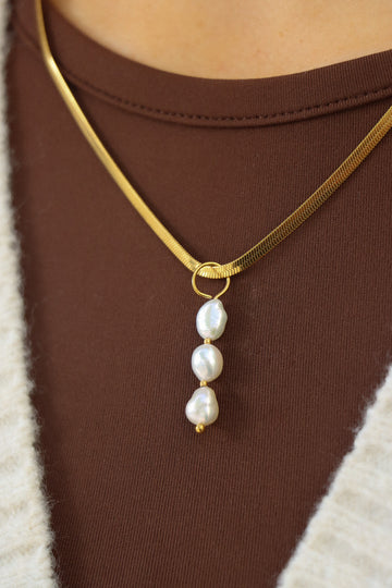 Personalized 3 Pearls Charm - Anhänger (wasserfest)