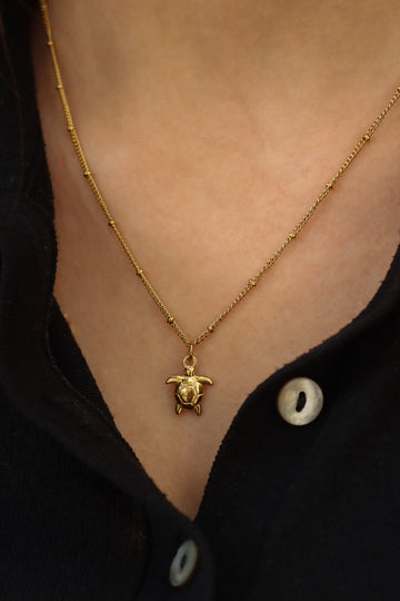 Personalized Simple Turtle Charm - Anhänger (wasserfest)