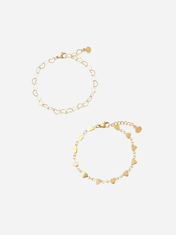 Full Connected Hearts Bracelet - Friendship Set (wasserfest)