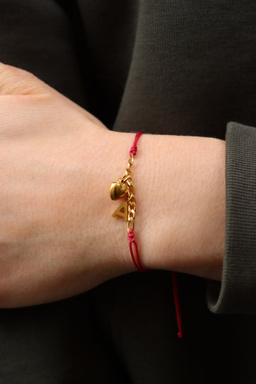 Personalized Weekday Small Letter Heart Bracelet - Armband (wasserfest)