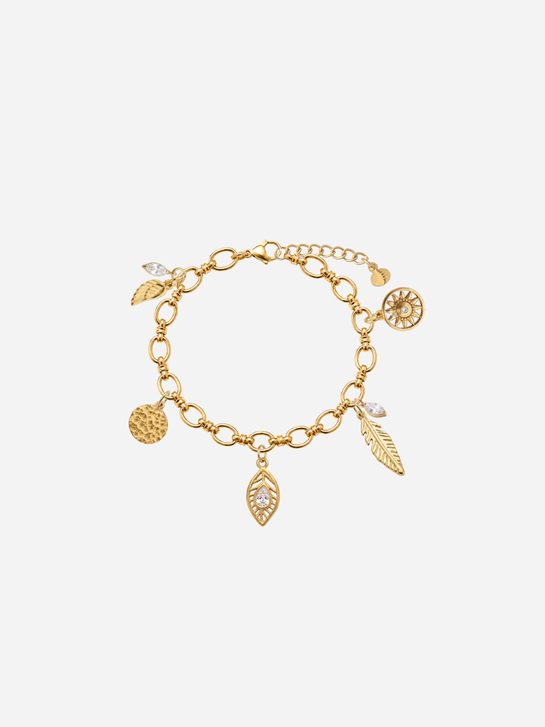 Personalized Golden Treasure Charm Bracelet - Armkette (wasserfest)