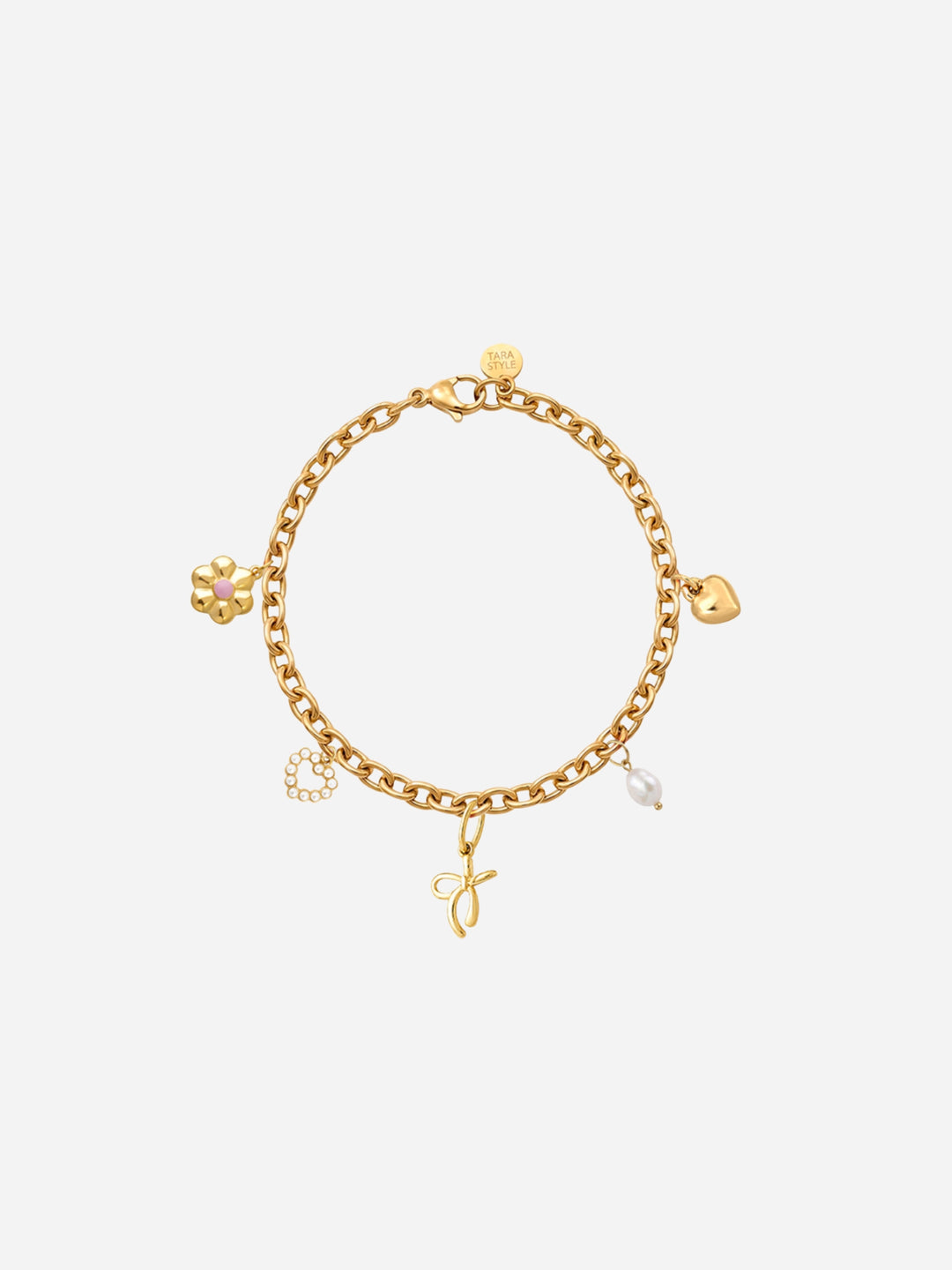 Personalized Sweet Pearl Charm Bracelet - Armkette (wasserfest)