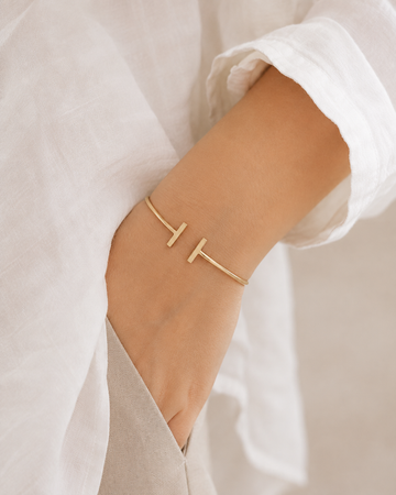 Double T Bangle - Armreif (wasserfest)