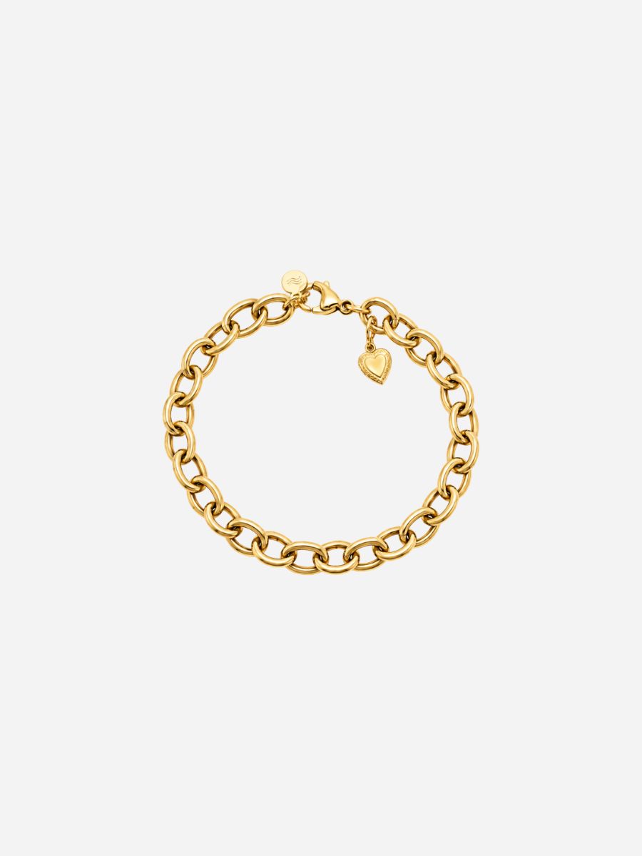 Personalized Kate Heart Medaillon Bracelet - Armkette (wasserfest)