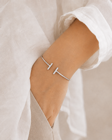 Double T Bangle - Armreif (wasserfest)