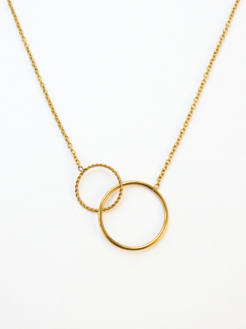 Big Two Circles Twisted Necklace - Halskette (wasserfest)