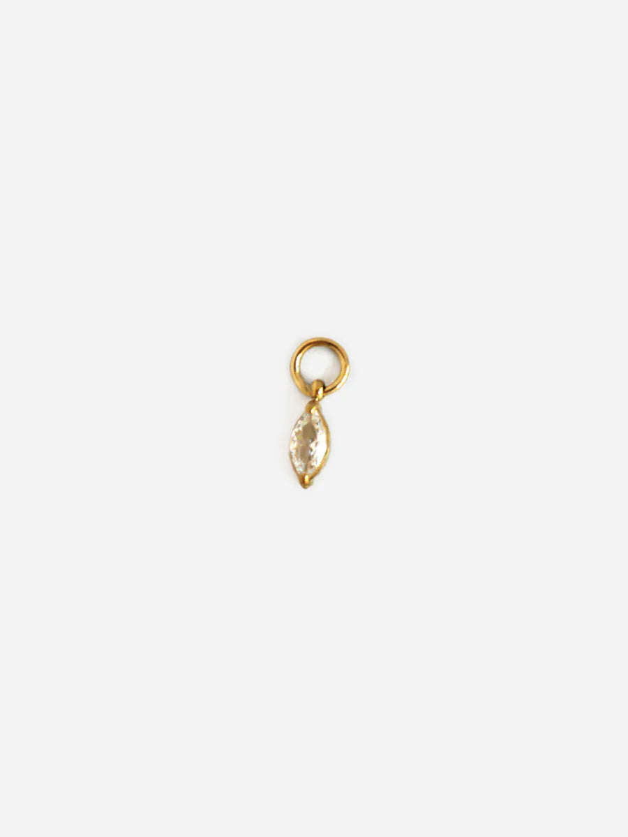 Personalized Marquise Zircone Charm - Anhänger (wasserfest)
