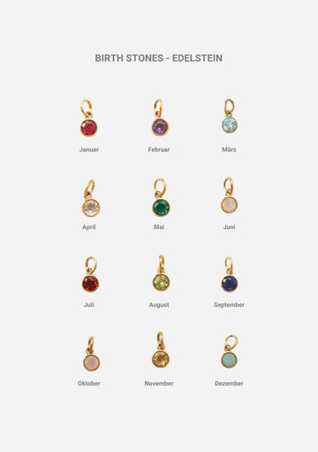Personalized Edelstein Birthstone Charm - Anhänger (wasserfest)