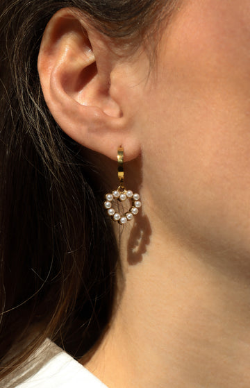 Pearl Heart Click Hoop - Creolen (wasserfest)