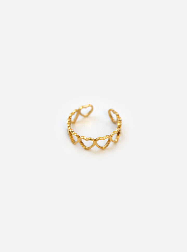 Connected Hearts Ring - Fingerring (wasserfest)