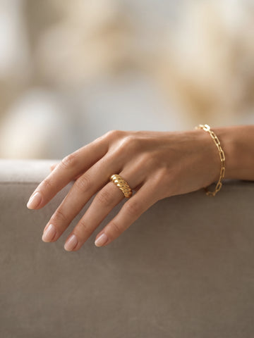 Croissant Ring - Fingerring (wasserfest)