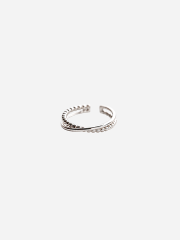 Crossed Masha Ring - Fingerring (wasserfest)