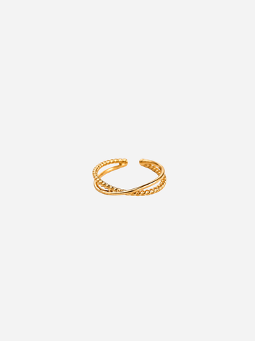 Crossed Masha Ring - Fingerring (wasserfest)