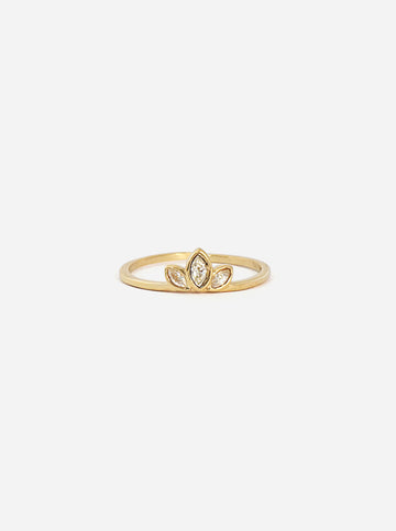 Crystal Flower Ring - Fingerring (wasserfest)