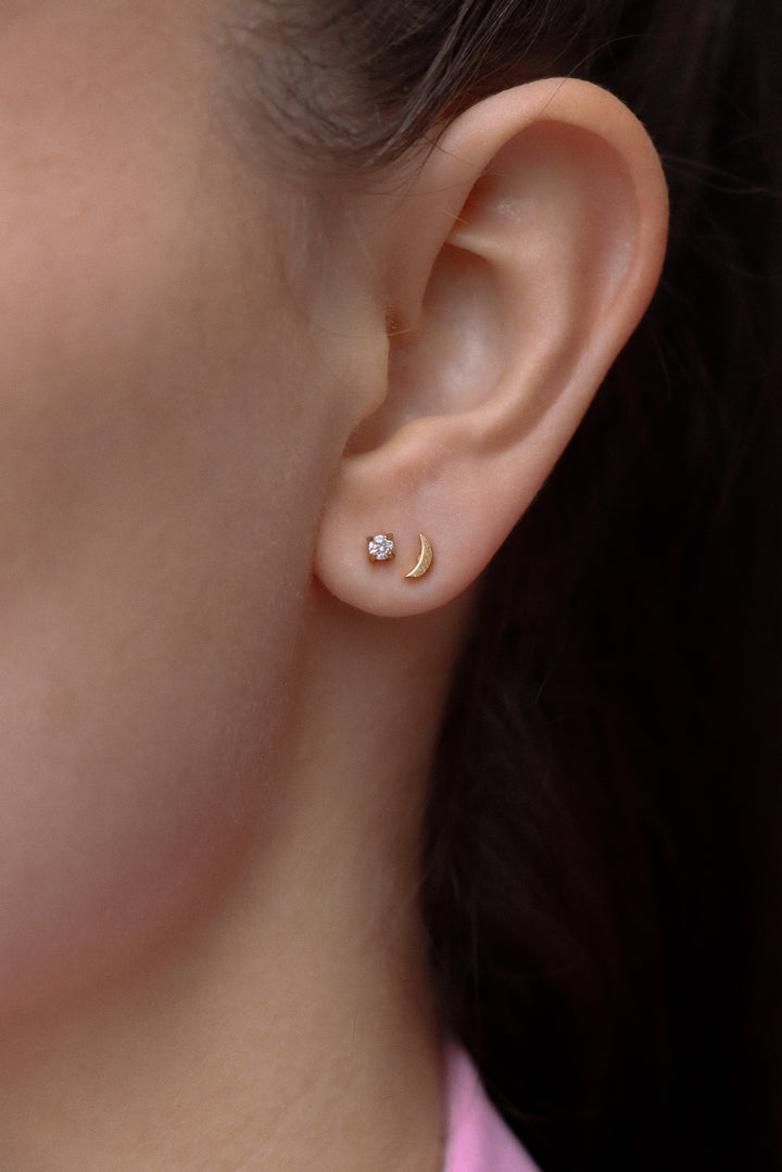 Lil Moon Crystal Studs - Earstacking Set (wasserfest)