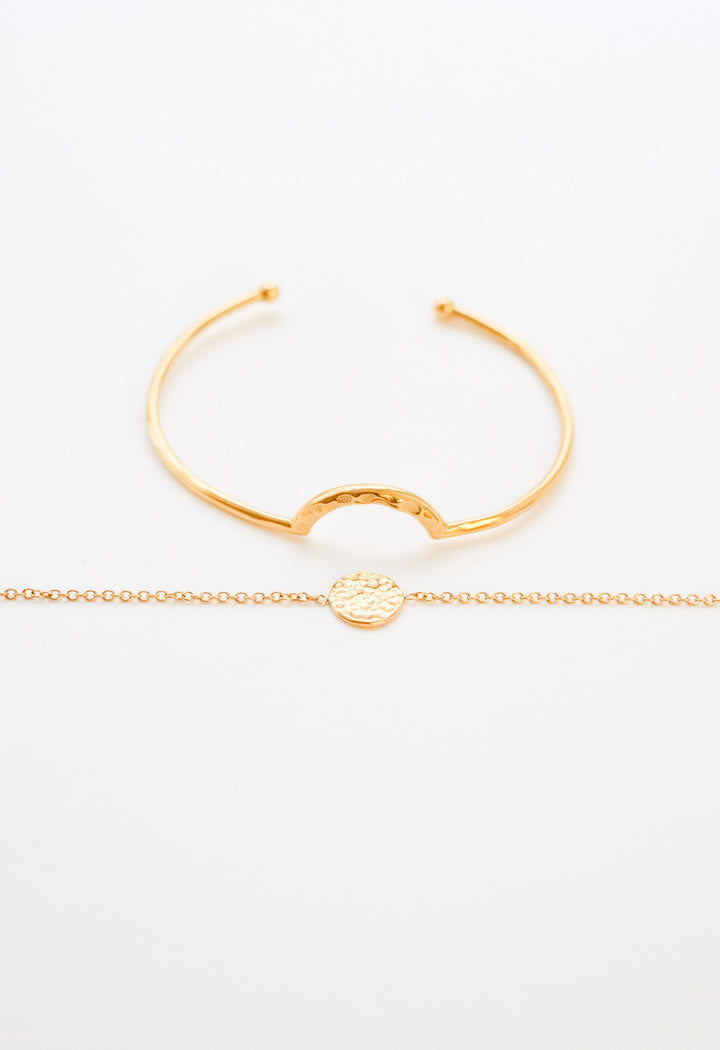 Coin Halfmoon Bracelet - Armschmuck Set (wasserfest)