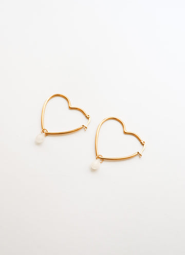 Personalized Heart Stone Hoop - Creolen (wasserfest)