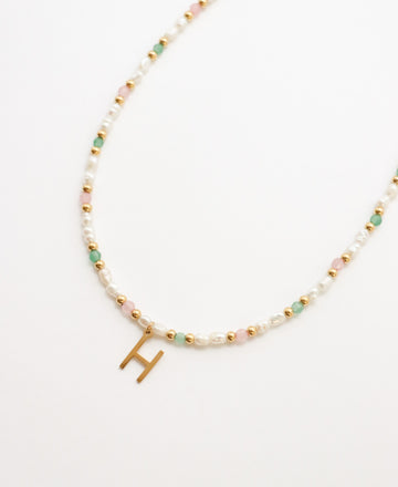 Personalized Santorini Letter Necklace - Halskette (wasserfest)