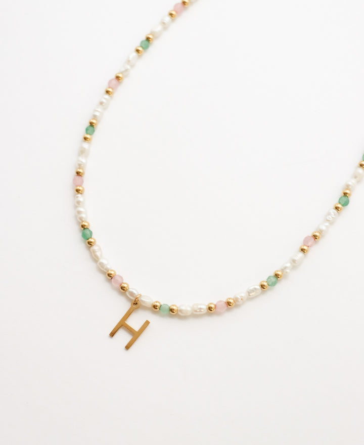 Personalized Santorini Letter Necklace - Halskette (wasserfest)
