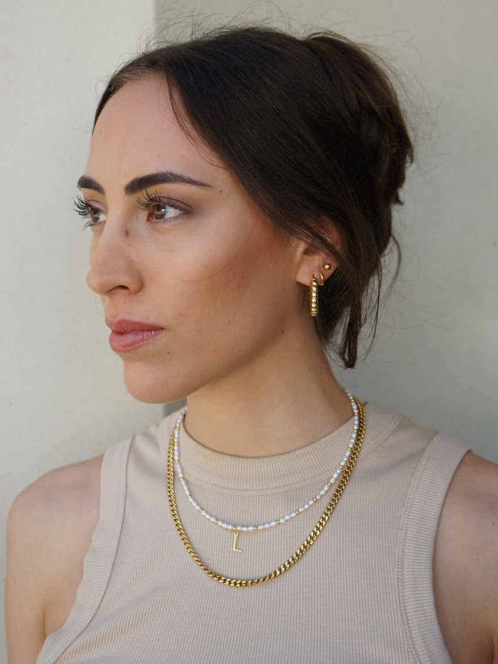 Personalized Sonia Pearl Love Letter Necklace - Perlenkette (wasserfest)