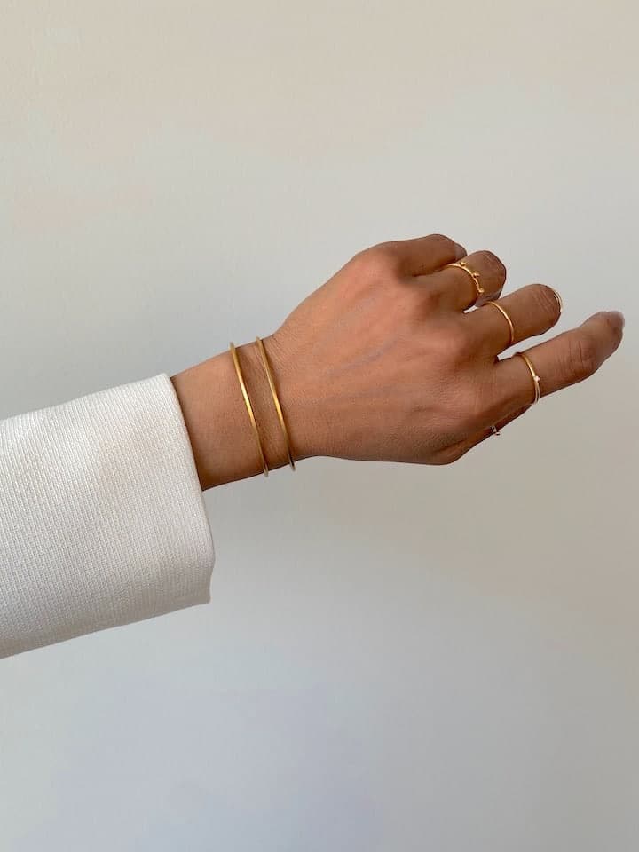 Double Row Bangle - Armreif (wasserfest)