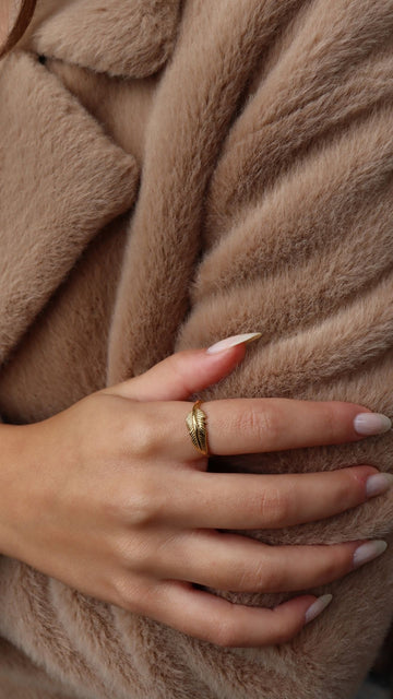 Feather Ring - Fingerring (wasserfest)