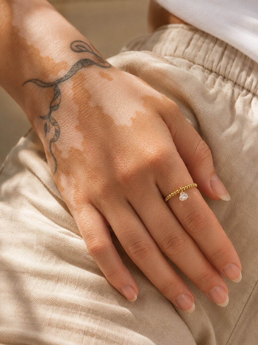Sia Crystal Heart Ring - Fingerring (wasserfest)