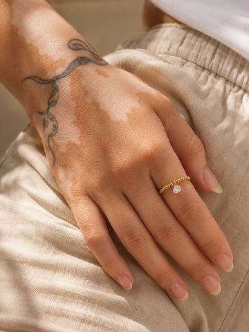 Sia Crystal Heart Ring - Fingerring (wasserfest)