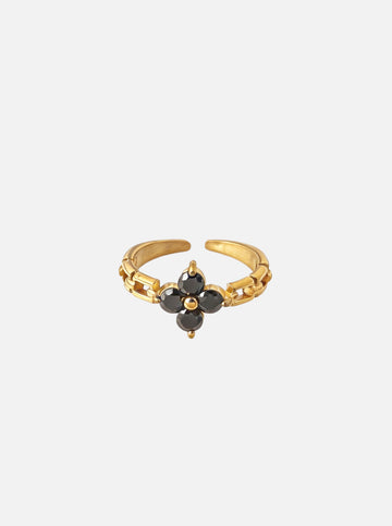 Vintage Crystal Flower Ring - Fingerring (wasserfest)