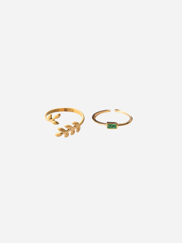 Two Leaves Hannah Ring Set (wasserfest)
