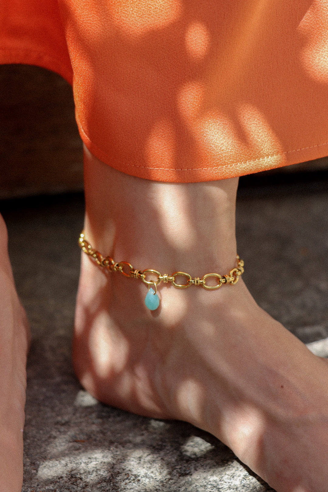 Personalized Freya Moon Love Anklet - Fusskette (wasserfest)