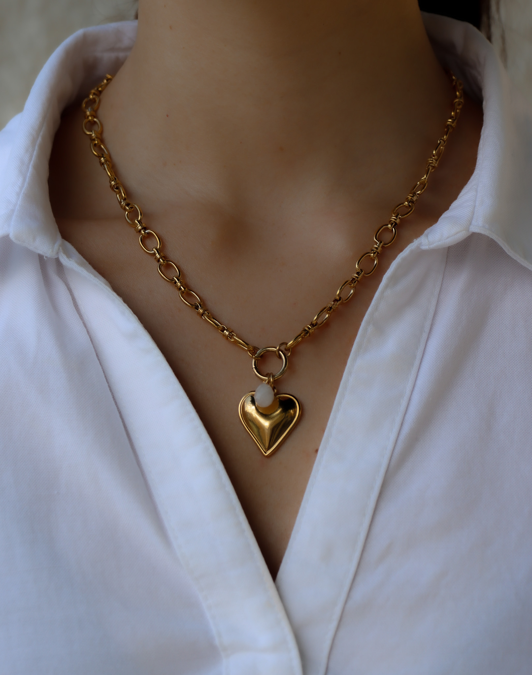 Personalized Freya Heart Stone Necklace - Halskette (wasserfest)