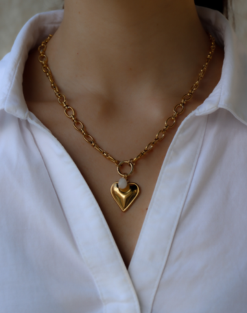 Personalized Freya Heart Stone Necklace - Halskette (wasserfest)