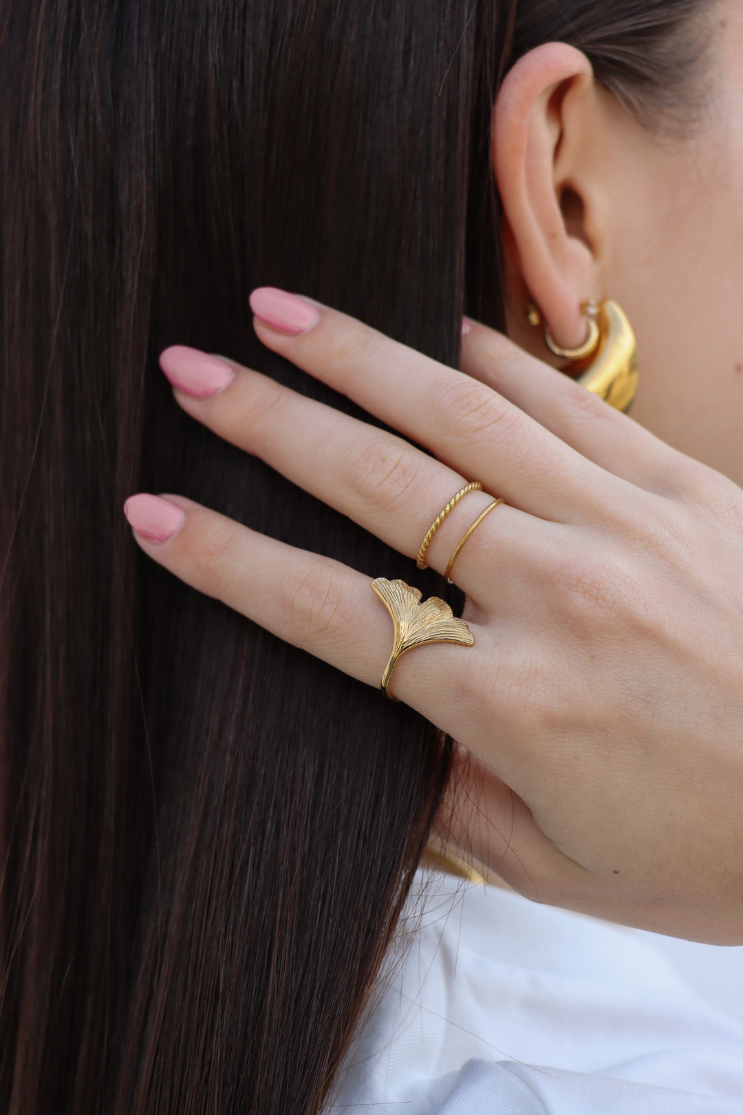 Slim Twisted Ring - Fingerring (wasserfest)