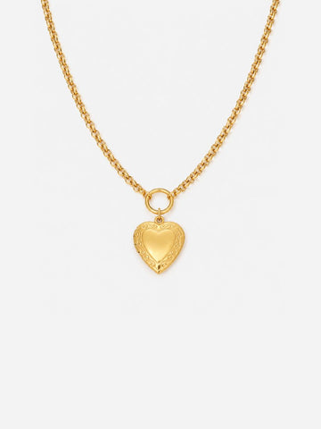 Personalized Elia Big Heart Medaillon Necklace - Halskette (wasserfest)