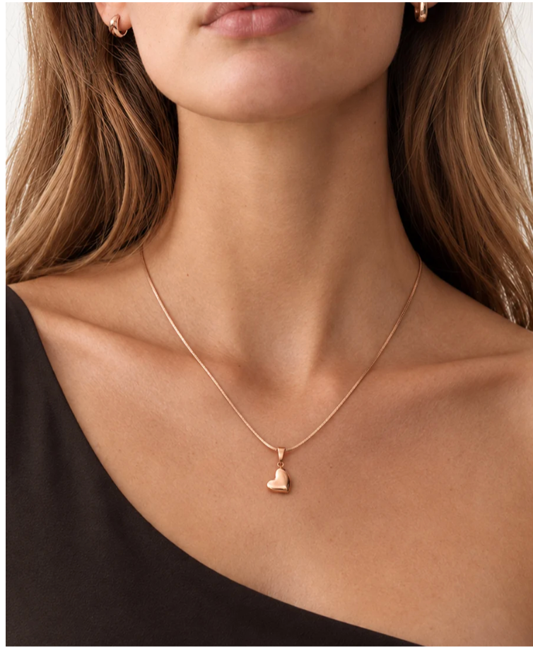 Amélie Round Hanging Bold Heart Necklace - Halskette (wasserfest)