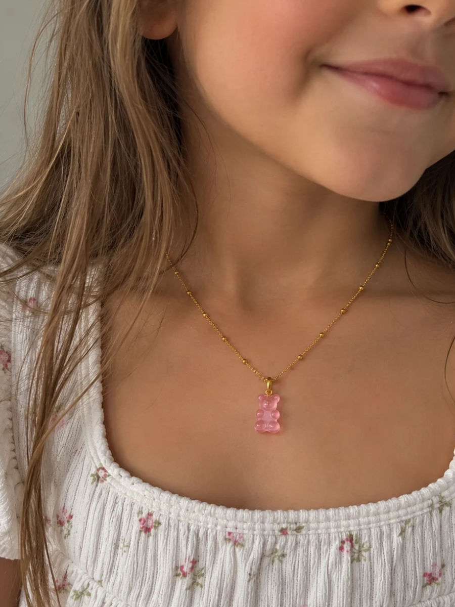 Personalized Satellite Gummy Bear Necklace  - Halskette Kinder (wasserfest)