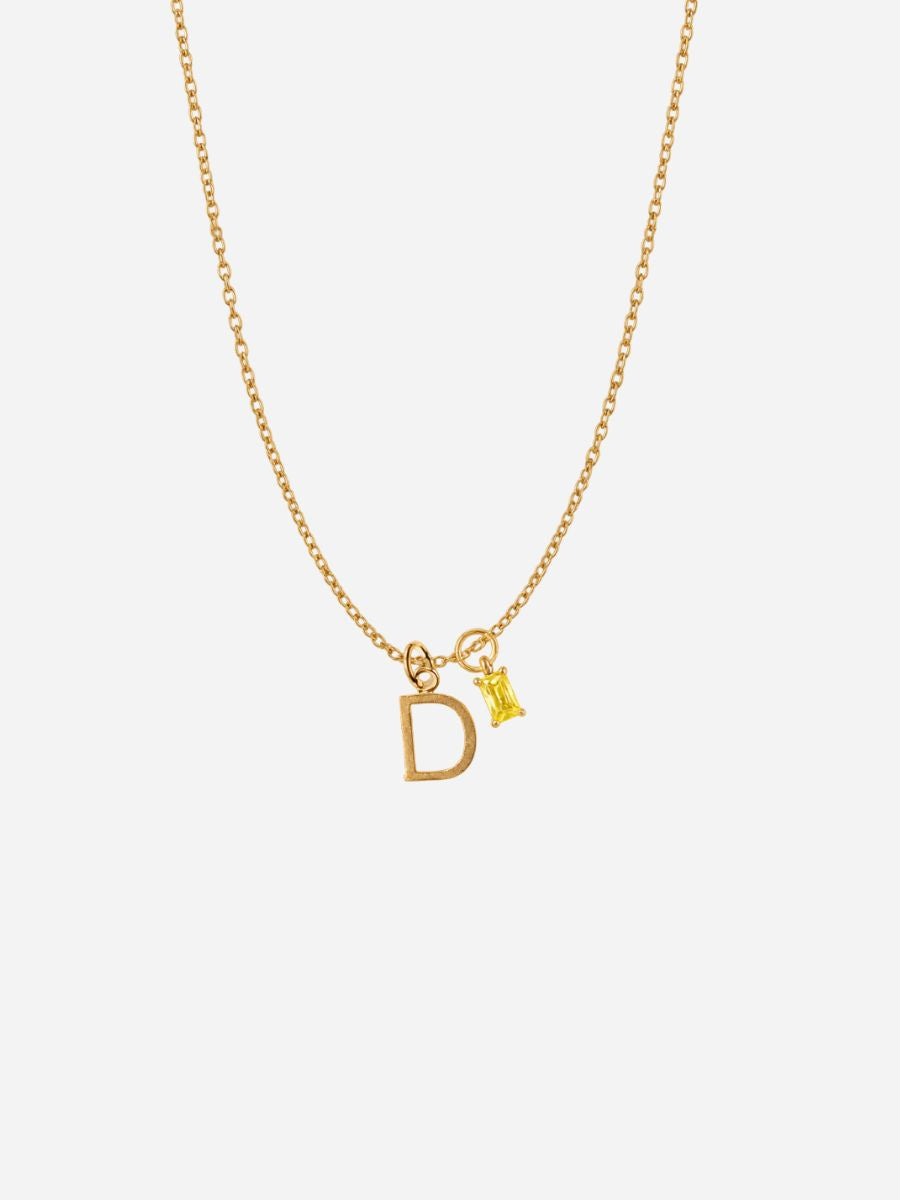 Personalized Letter Hannah Crystal Necklace - Halskette (wasserfest)