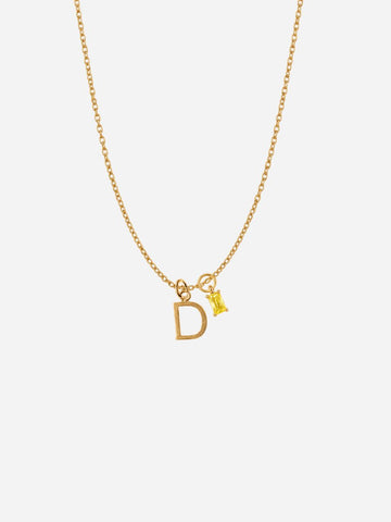 Personalized Letter Hannah Crystal Necklace - Halskette (wasserfest)
