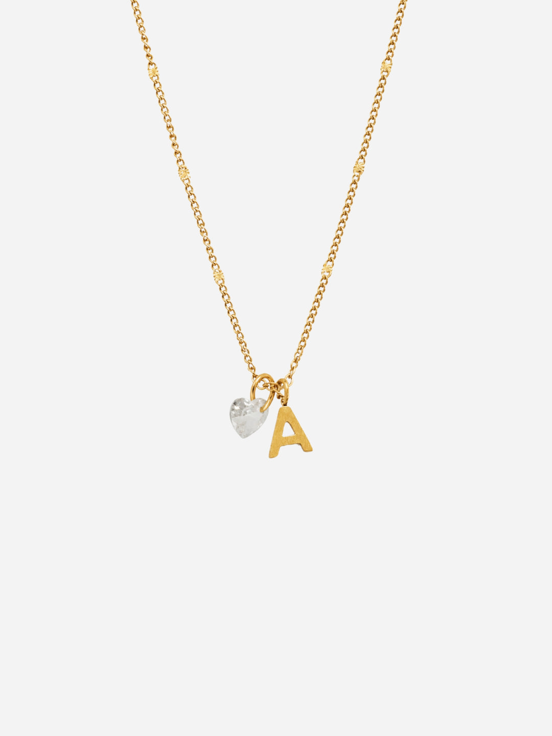 Personalized Small Letter Pure Crystal Heart Necklace - Halskette (wasserfest)