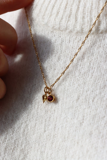 Personalized Heart Birthstone Valeria Necklace - Halskette (wasserfest)