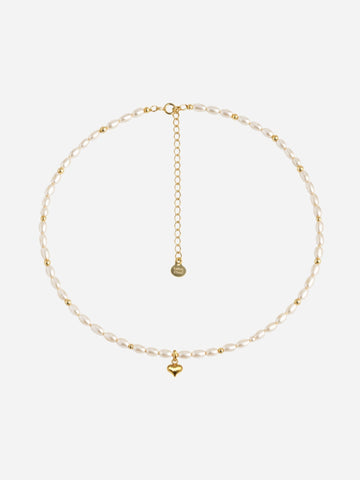 Sonia Pearl Love Heart Necklace - Halskette (wasserfest)
