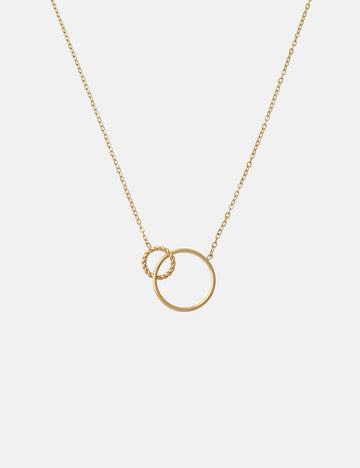 Big Two Circles Twisted Necklace - Halskette (wasserfest)
