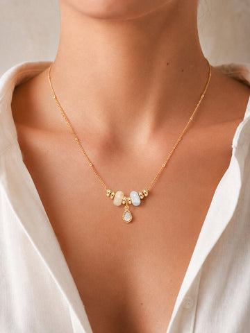 Personalized Mila Mini Stonut Mona Necklace - Halskette (wasserfest)