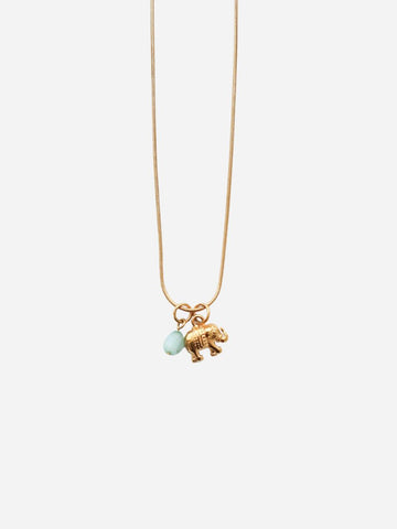 Personalized Elephant Boho Amélie Round Necklace - Halskette (wasserfest)